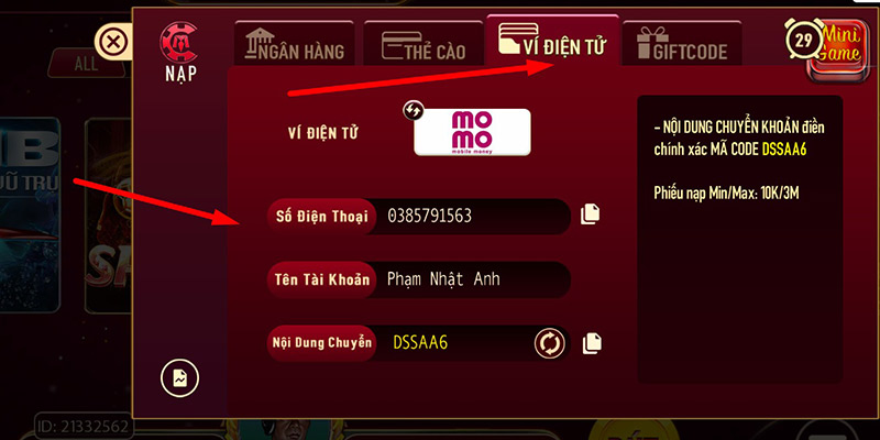 Nạp tiền tại Kwin dễ dàng với hệ thống ví điện tử chuyên nghiệp